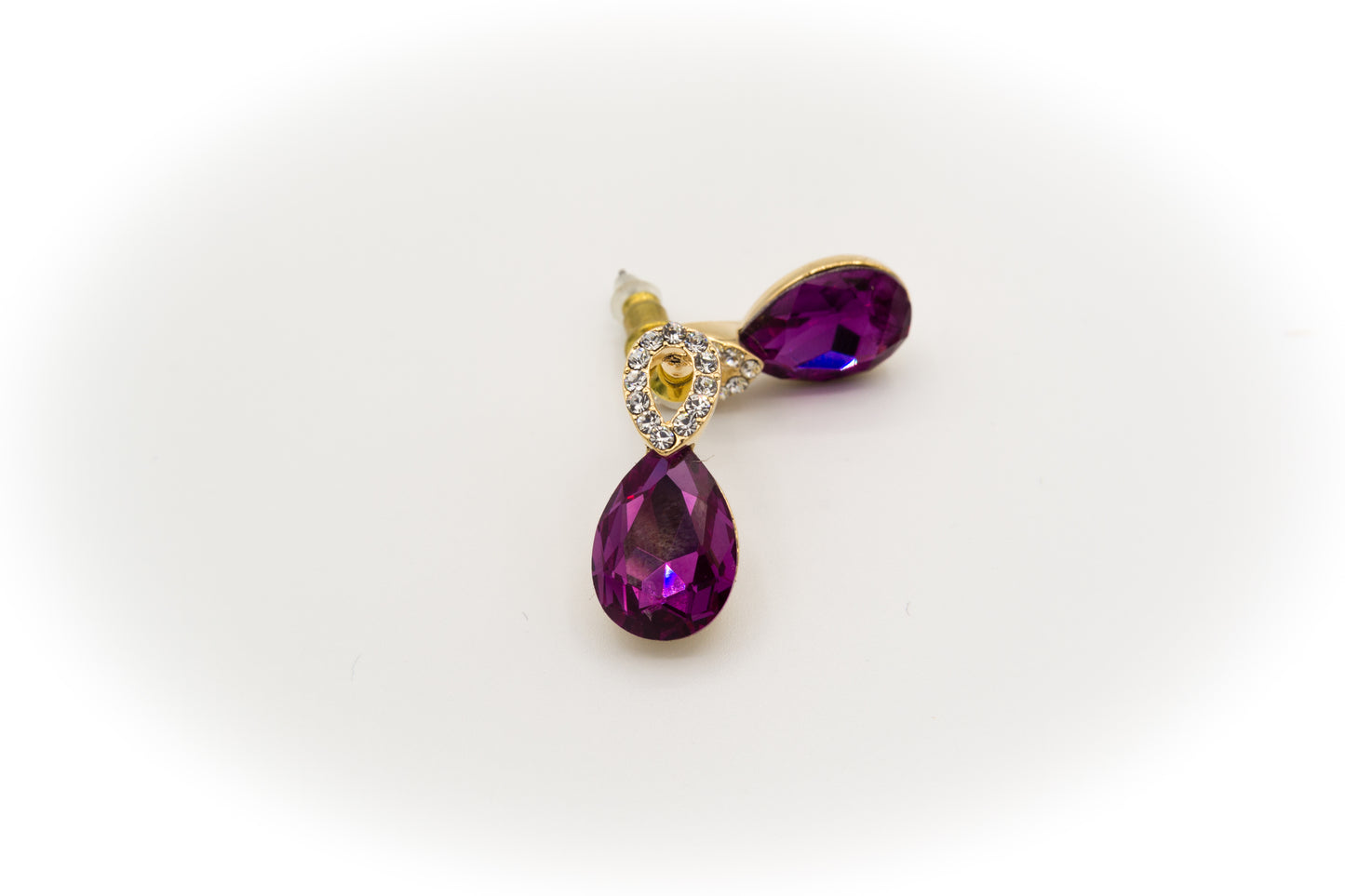 Amethyst Teardrop Dangle Earrings-T12