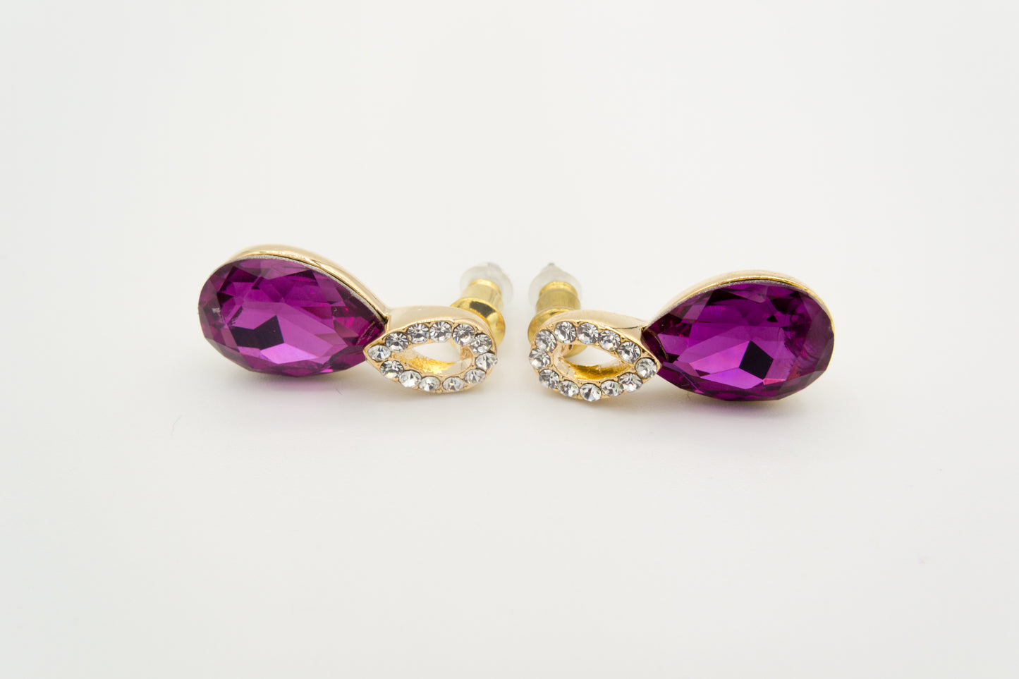 Amethyst Teardrop Dangle Earrings-T12
