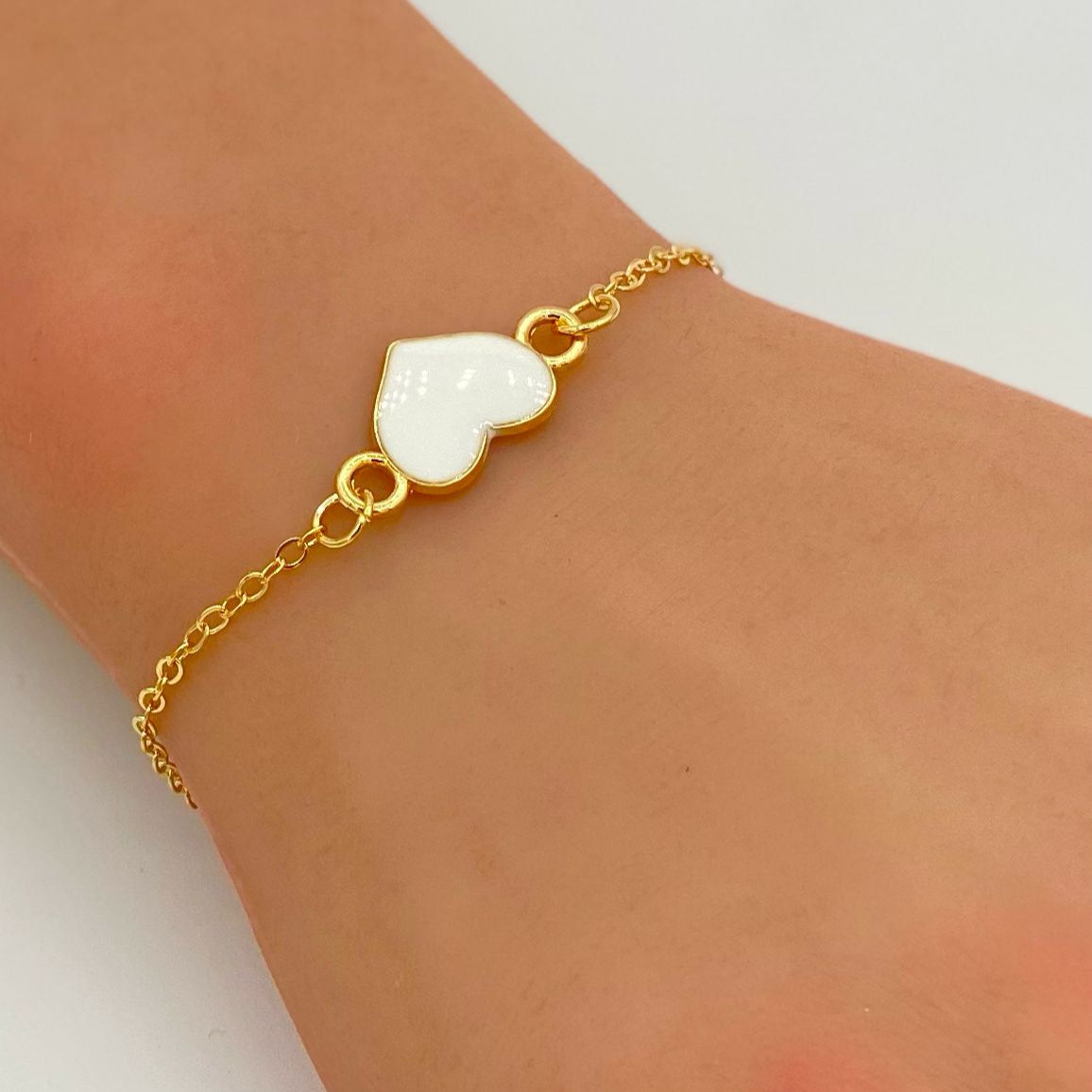 White Heart Gold bracelet-BT20