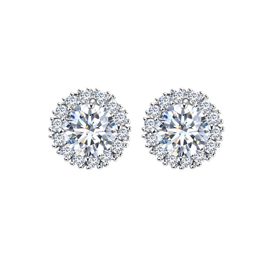 High Quality Round Design a AA CZ Crystal Platinum Plated-T18