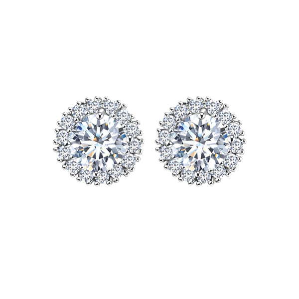 High Quality Round Design a AA CZ Crystal Platinum Plated-T18