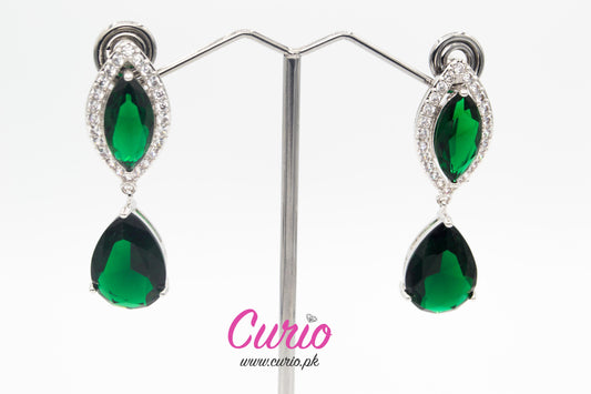 Emerald Elegance Drop Earrings-T13