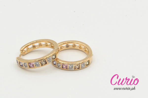 Rainbow Radiance Huggie Hoops –T7