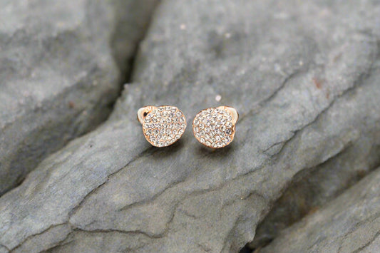 Crystal Pavé Heart Studs –T8