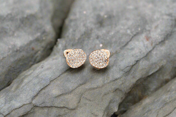 Crystal Pavé Heart Studs –T8