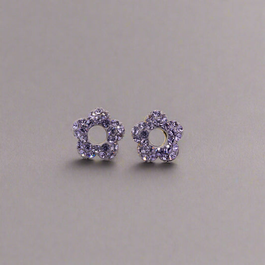 Lilac Spark Flower Studs-T10