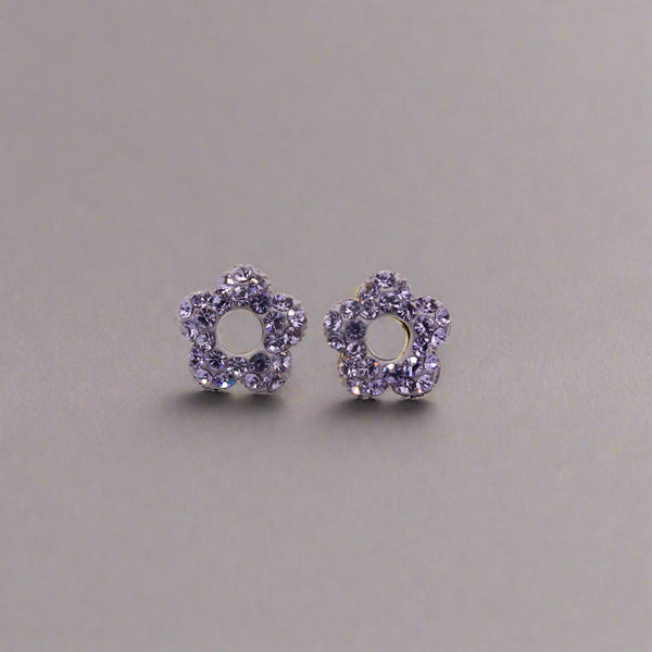 Lilac Spark Flower Studs-T10