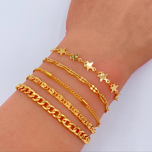 Gold Sparkle Stars - Bracelets Set Of 5-BT21