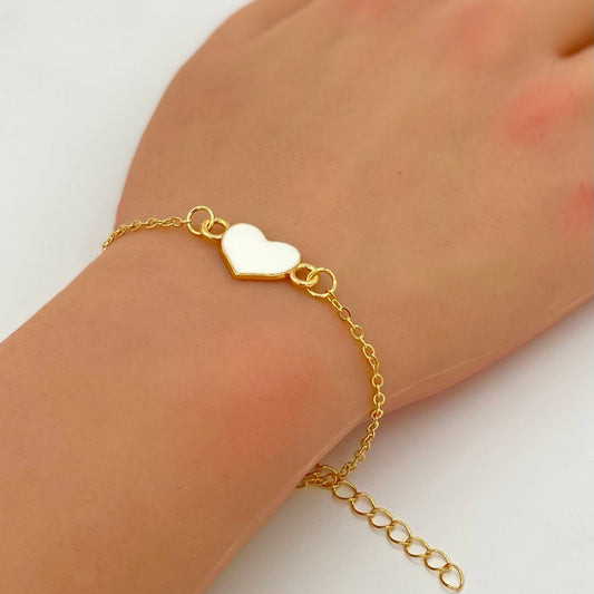 White Heart Gold bracelet-BT20