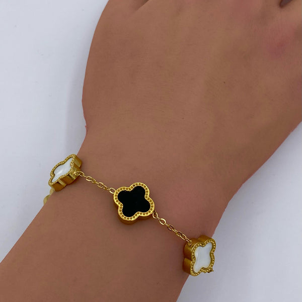 Clover Elegance Dual-Tone Bracelet-BT25