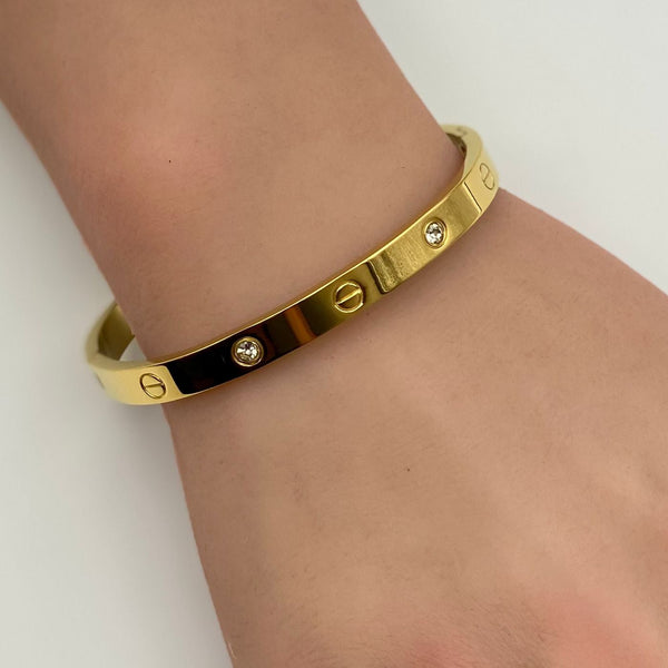 Love Bracelet – Gold with Crystals -BT28
