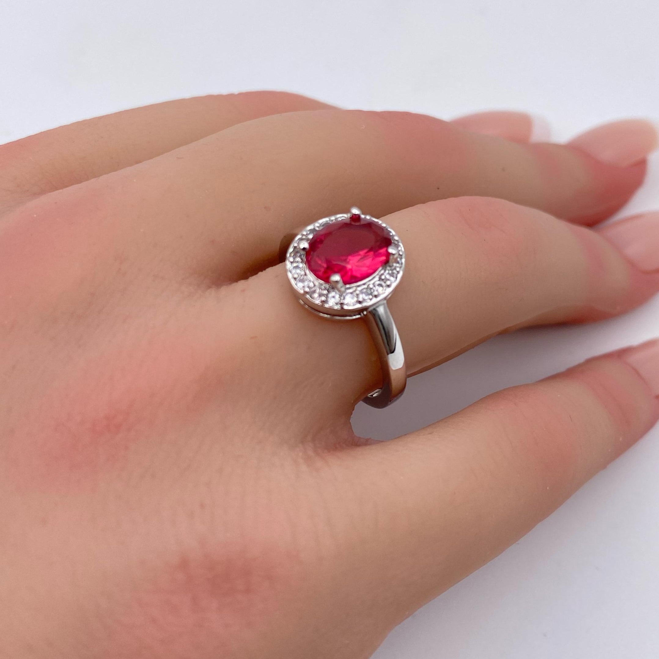 Crimson Red Rings Crimson Radiance Halo Ring-R6 – Curio