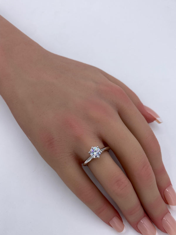 Classic Solitaire Six-Prong Ring-R9