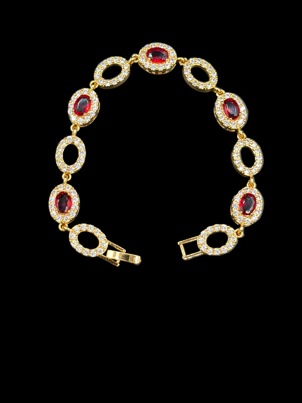 Ruby & Diamond Halo Bracelet - BT 34