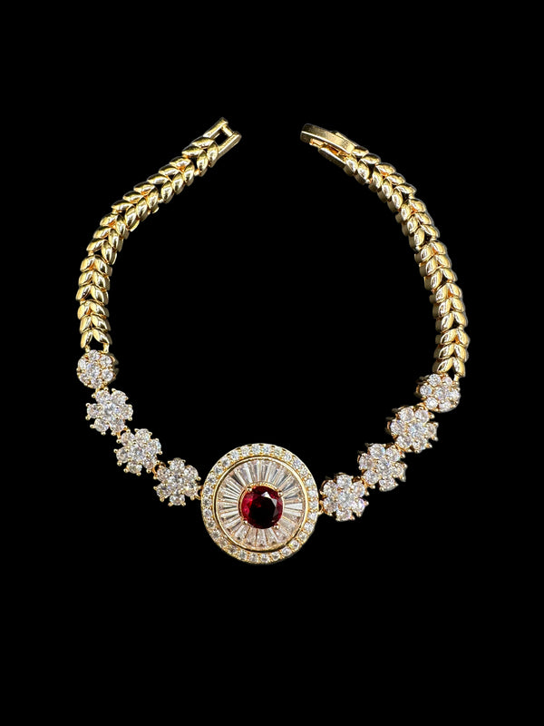 Ruby Halo Floral Bracelet - BT 35