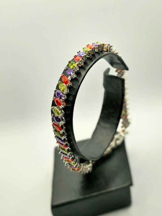 Rainbow Radiance Multicolor Gemstone Bracelet-BT14